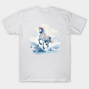 Horse in Winter Wonderland T-Shirt